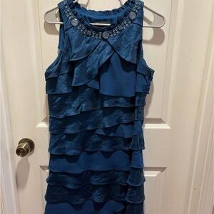 SL Fashions Blue Layered Dress